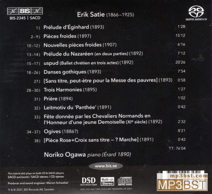 Erik Satie萨蒂《Piano Music Vol.5_钢琴音乐第五卷》2022[SACD-ISO/320K-mp3]