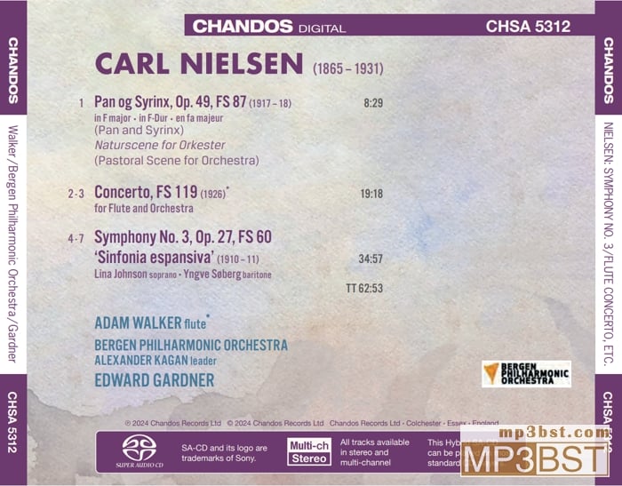 Adam Walker - Nielsen Flute Concerto, Symphony No. 3, Pan and Syrinx(2024)[Hi-Res 48kHz_24bit FLAC]
